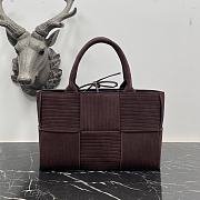 Fortok Bottega Veneta Arco Suede Tote Bag Dark Brown 8001 34x13x21cm - 1