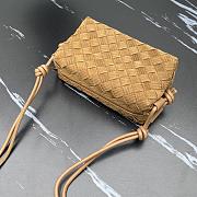 Fortok Bottega Veneta Loop Suede Shoulder Bag Brown 6009 17x10x6cm - 4