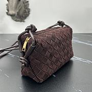 Fortok Bottega Veneta Loop Suede Shoulder Bag Dark Brown 6009 17x10x6cm - 5