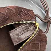 Fortok Bottega Veneta Loop Suede Shoulder Bag Dark Brown 6009 17x10x6cm - 3
