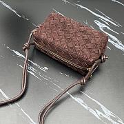Fortok Bottega Veneta Loop Suede Shoulder Bag Dark Brown 6009 17x10x6cm - 2