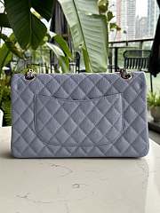 Fortok Chanel Classic Flap Bag Grey Caviar Leather Gold/Silver Hardware 01112 25cm - 4
