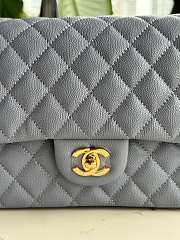 Fortok Chanel Classic Flap Bag Grey Caviar Leather Gold/Silver Hardware 01112 25cm - 3