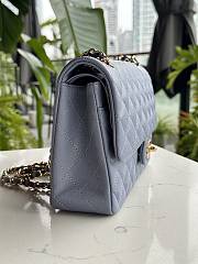Fortok Chanel Classic Flap Bag Grey Caviar Leather Gold/Silver Hardware 01112 25cm - 2