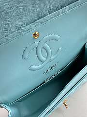Fortok Chanel Classic Flap Bag Blue Caviar Leather Gold/Silver Hardware 01112 25cm - 5