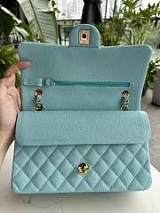 Fortok Chanel Classic Flap Bag Blue Caviar Leather Gold/Silver Hardware 01112 25cm - 3