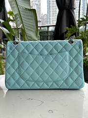 Fortok Chanel Classic Flap Bag Blue Caviar Leather Gold/Silver Hardware 01112 25cm - 2