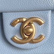 Fortok Chanel 24K Small Flap Bag Grain Shiny Calfskin Blue AS5186 15×23×8cm - 6