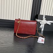 Fortok Chanel 24K Small Flap Bag Grain Shiny Calfskin Red AS5186 15×23×8cm - 4
