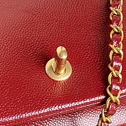 Fortok Chanel 24K Small Flap Bag Grain Shiny Calfskin Red AS5186 15×23×8cm - 2