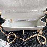 Fortok Chanel 24K Small Flap Bag Grain Shiny Calfskin White AS5186 15×23×8cm - 6
