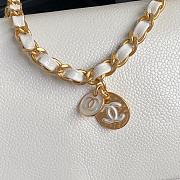 Fortok Chanel 24K Small Flap Bag Grain Shiny Calfskin White AS5186 15×23×8cm - 2