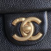 Fortok Chanel 24K Small Flap Bag Grain Shiny Calfskin Black AS5186 15×23×8cm - 6