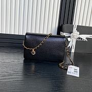 Fortok Chanel 24K Small Flap Bag Grain Shiny Calfskin Black AS5186 15×23×8cm - 5