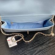 Fortok Chanel 24K Small Flap Bag Grain Shiny Calfskin Blue AS5182 15.5x32.5x5cm - 5