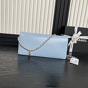Fortok Chanel 24K Small Flap Bag Grain Shiny Calfskin Blue AS5182 15.5x32.5x5cm - 2