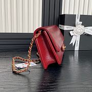 Fortok Chanel 24K Small Flap Bag Grain Shiny Calfskin Red AS5182 15.5x32.5x5cm - 4