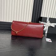 Fortok Chanel 24K Small Flap Bag Grain Shiny Calfskin Red AS5182 15.5x32.5x5cm - 3