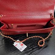 Fortok Chanel 24K Small Flap Bag Grain Shiny Calfskin Red AS5182 15.5x32.5x5cm - 2