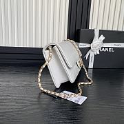 Fortok Chanel 24K Small Flap Bag Grain Shiny Calfskin White AS5182 15.5x32.5x5cm - 5