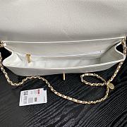 Fortok Chanel 24K Small Flap Bag Grain Shiny Calfskin White AS5182 15.5x32.5x5cm - 6