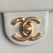 Fortok Chanel 24K Small Flap Bag Grain Shiny Calfskin White AS5182 15.5x32.5x5cm - 3