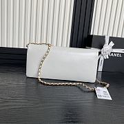 Fortok Chanel 24K Small Flap Bag Grain Shiny Calfskin White AS5182 15.5x32.5x5cm - 2