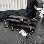 Fortok Chanel 24K Small Flap Bag Grain Shiny Calfskin Black AS5182 15.5x32.5x5cm - 6