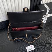Fortok Chanel 24K Small Flap Bag Grain Shiny Calfskin Black AS5182 15.5x32.5x5cm - 4