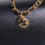 Fortok Chanel 24K Small Flap Bag Grain Shiny Calfskin Black AS5182 15.5x32.5x5cm - 2