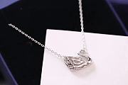 Fortok Swarovski White Swan Beating Heart Clavicle Necklace - 6