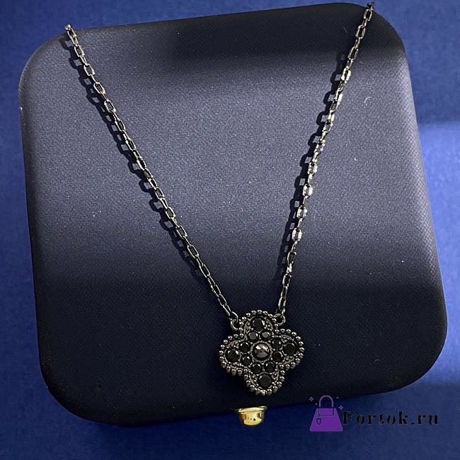 Fortok Van Cleef & Arpels Black Full Diamond Four-leaf Clover Bracelet  - 1