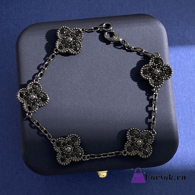 Fortok Van Cleef & Arpels Black Full Diamond Five-flower Bracelet - 1