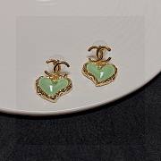 Fortok Chanel Green Heart Double C Earrings - 6