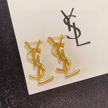 Fortok Saint Laurent Letter Pendant Earrings