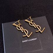 Fortok Saint Laurent Letter Pendant Earrings - 5