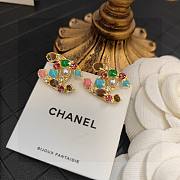Fortok Chanel Colorful Diamond Pearl Letter Earrings - 4