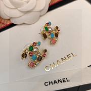Fortok Chanel Colorful Diamond Pearl Letter Earrings - 6