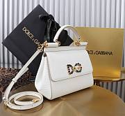 Fortok Dolce & Gabbans Calfskin Sicily Bag With Iguana Print White 20cm - 5