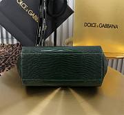 Fortok Dolce & Gabbans Calfskin Sicily Bag With Iguana Print Dark Green 20cm - 5