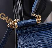 Fortok Dolce & Gabbans Calfskin Sicily Bag With Iguana Print Blue 20cm - 2