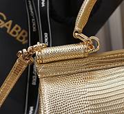 Fortok Dolce & Gabbans Calfskin Sicily Bag With Iguana Print Gold 20cm - 4