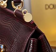 Fortok Dolce & Gabbans Calfskin Sicily Bag With Iguana Print Burgundy 20cm - 2