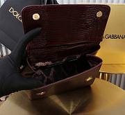 Fortok Dolce & Gabbans Calfskin Sicily Bag With Iguana Print Burgundy 20cm - 3