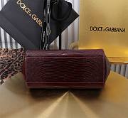 Fortok Dolce & Gabbans Calfskin Sicily Bag With Iguana Print Burgundy 20cm - 4