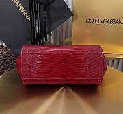 Fortok Dolce & Gabbans Calfskin Sicily Bag With Iguana Print Red 20cm - 4