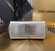 Fortok Dolce & Gabbans Calfskin Sicily Bag With Iguana Print Silver 20cm - 3