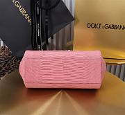 Fortok Dolce & Gabbans Calfskin Sicily Bag With Iguana Print Pink 20cm - 3