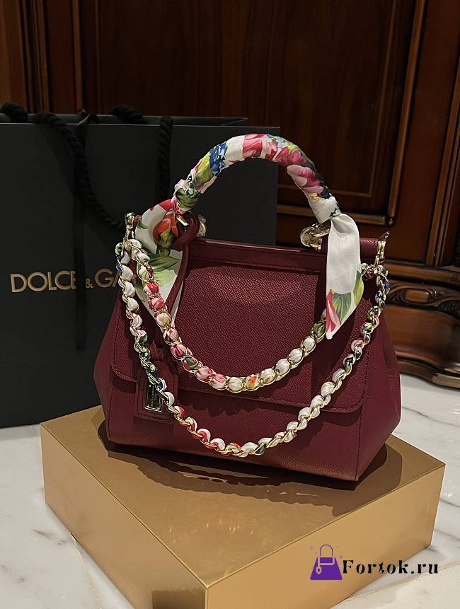 Fortok Dolce & Gabbana Scarf Red Bag 20cm  - 1