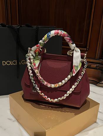Fortok Dolce & Gabbana Scarf Red Bag 20cm 